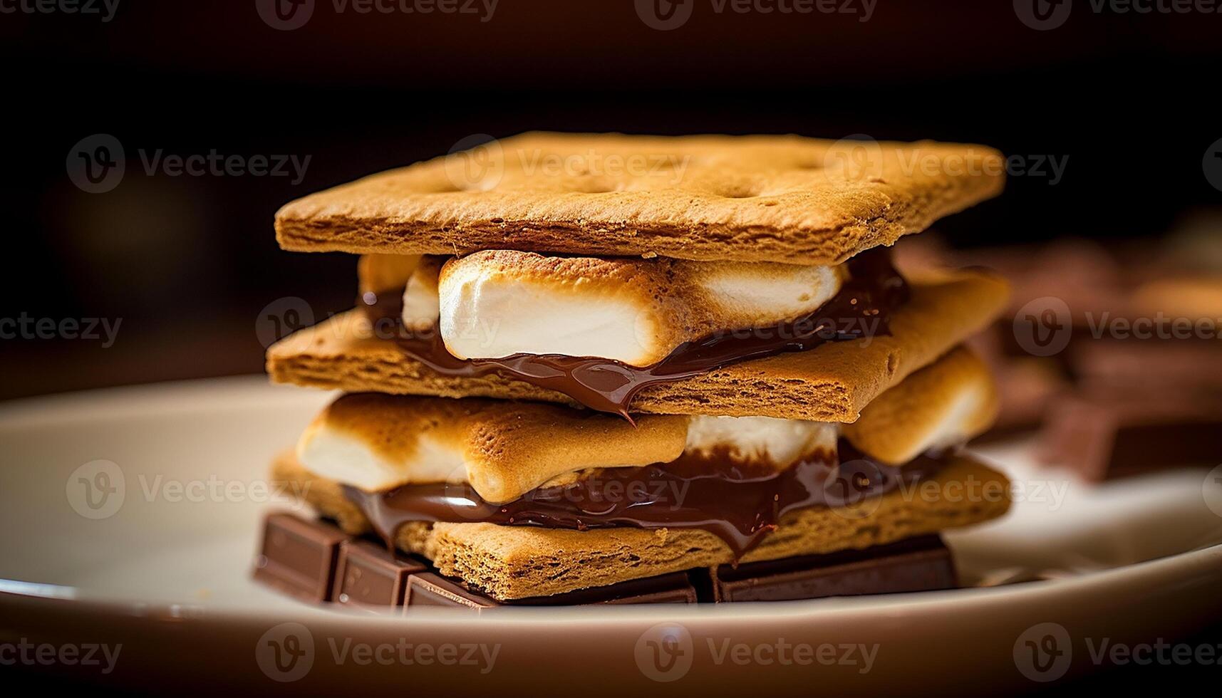 ai généré une empiler de fait maison Chocolat biscuits sur une en bois table généré par ai photo