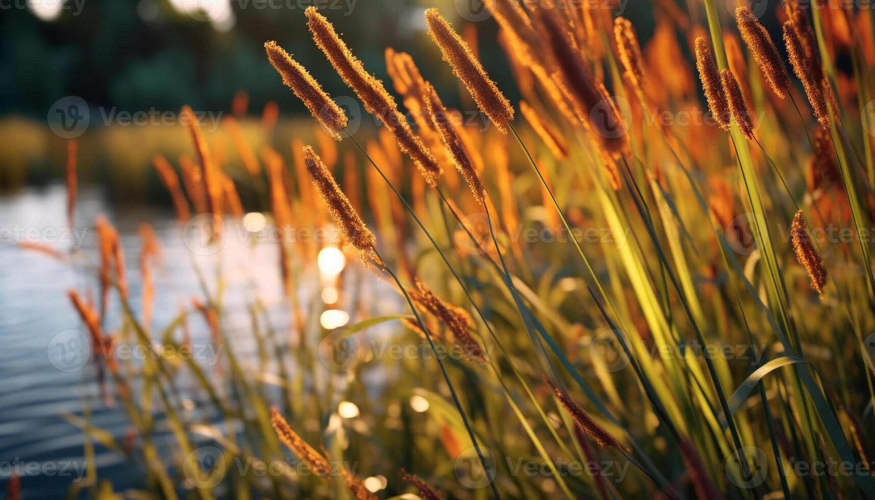 ai généré le coucher du soleil plus de prairie, la nature beauté dans vibrant couleurs généré par ai photo