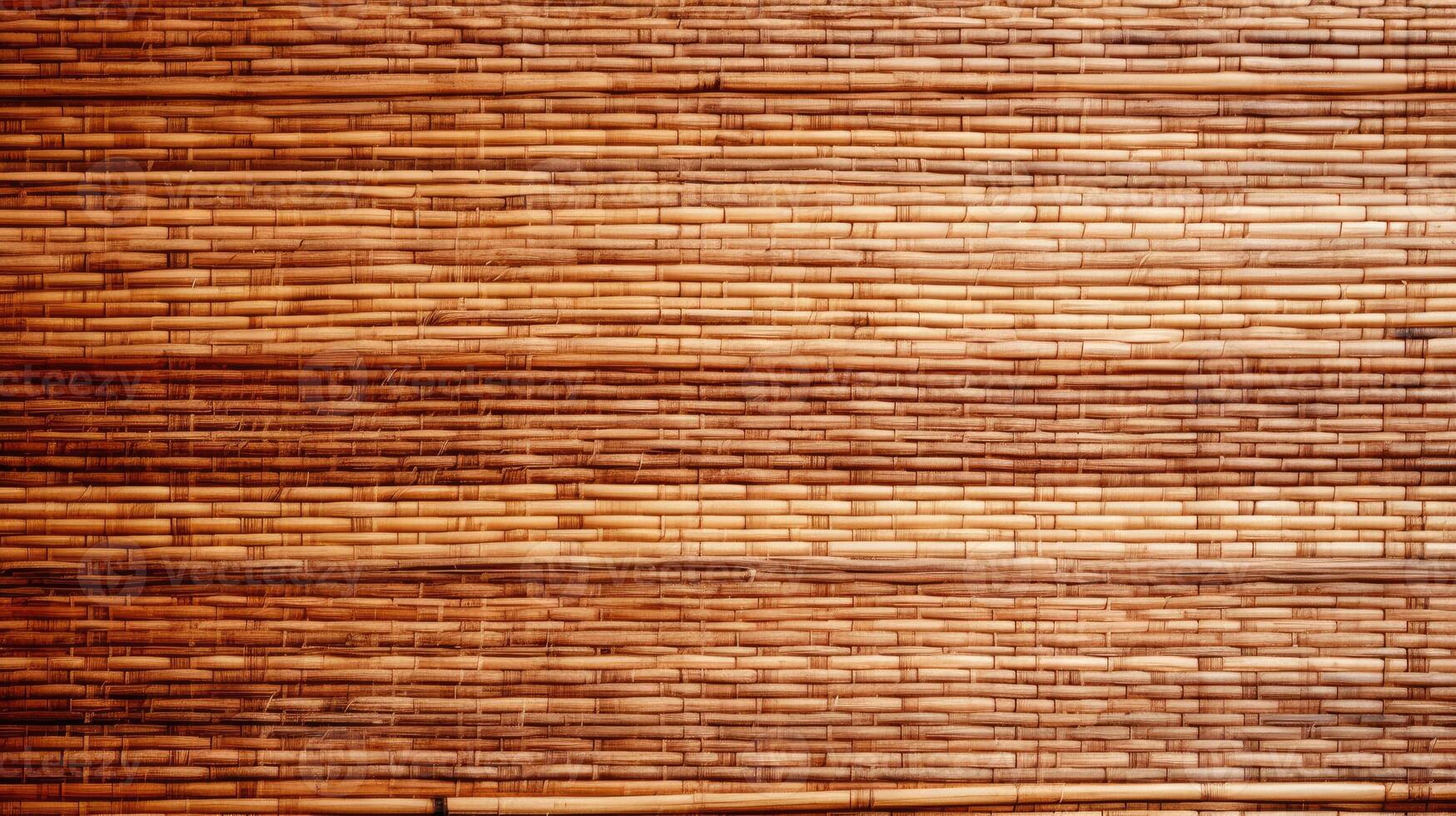 ai généré marron bambou tisser texture, une la nature Contexte avec artisanat charme. ai généré. photo