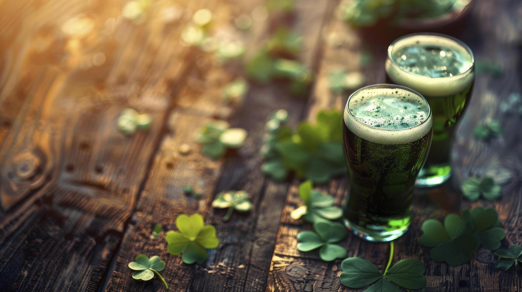 ai généré une verre de vert Bière st patrick's journée concept photo