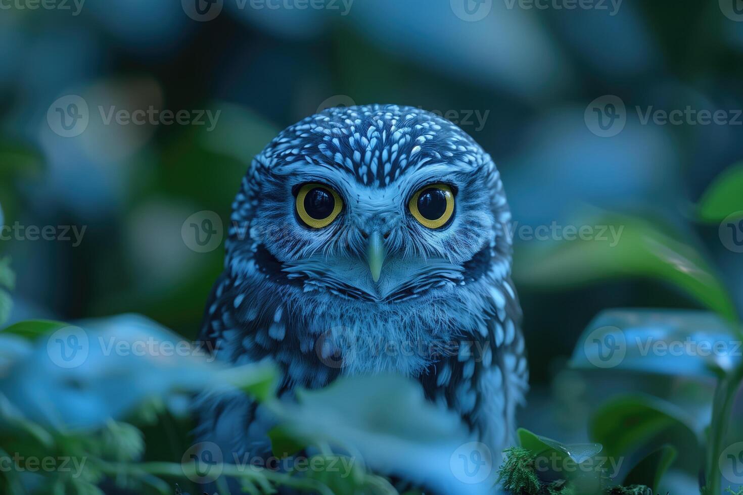 ai généré peu hibou à crépuscule dans la nature photo