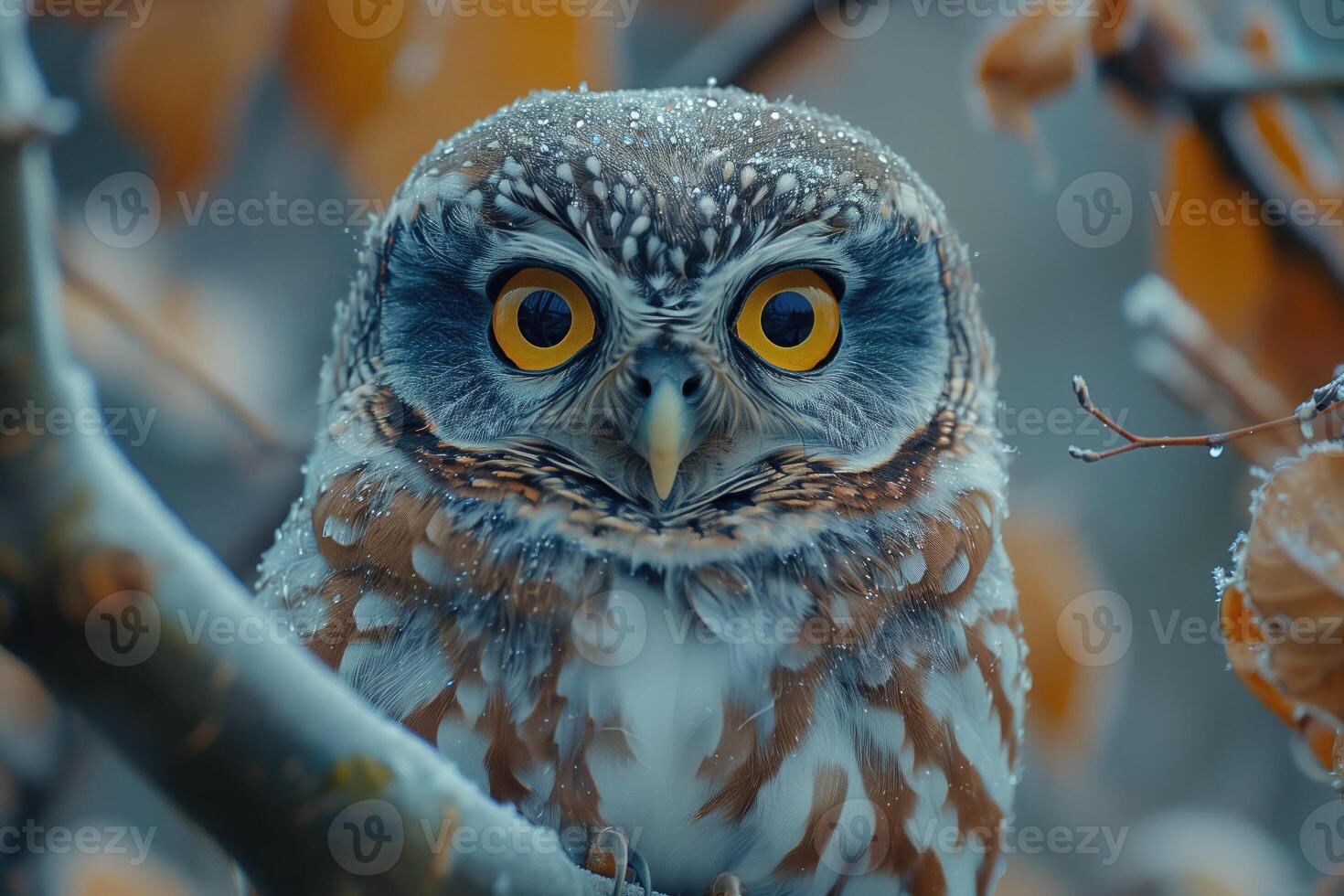 ai généré peu jeune hibou dans la nature photo