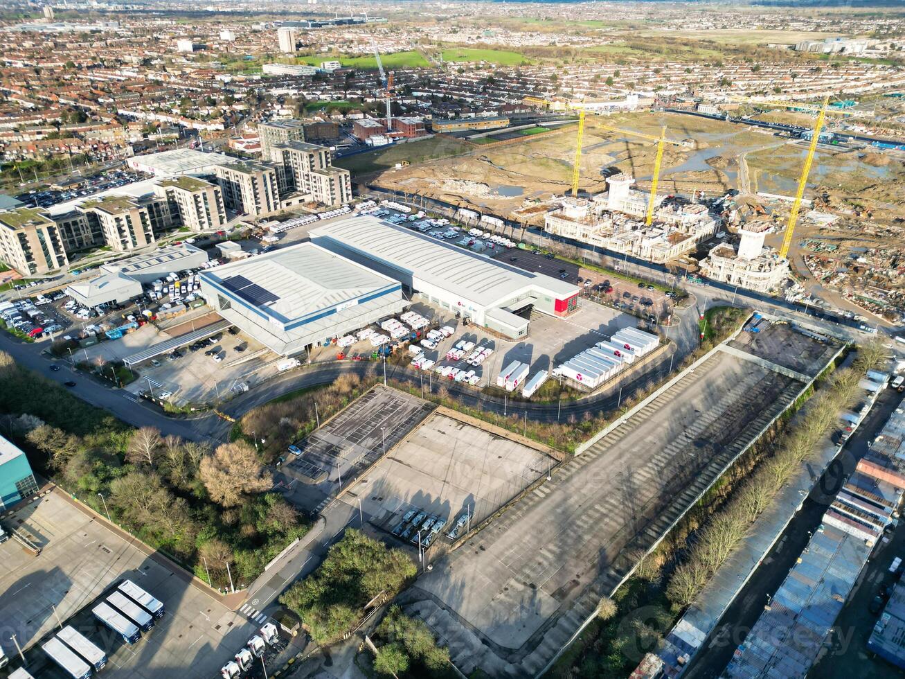 aérien vue de central dagenham Londres ville de Angleterre Royaume-Uni. Mars 2ème, 2024 photo