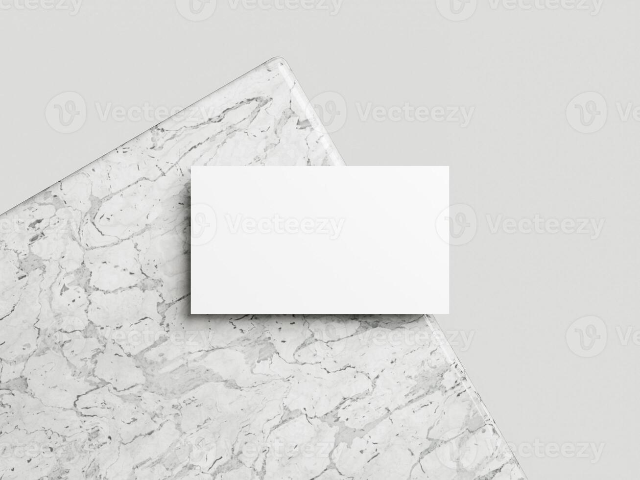 Vide blanc affaires carte maquette sur marbre Contexte 3d rendre illustration pour moquer en haut et conception présentation. photo