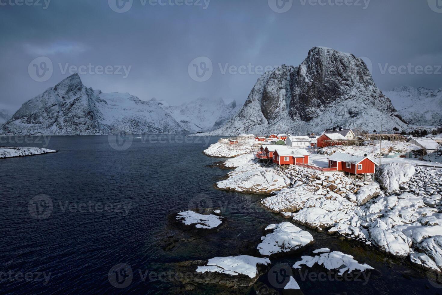 hamnoy pêche village sur lofoten îles, Norvège photo