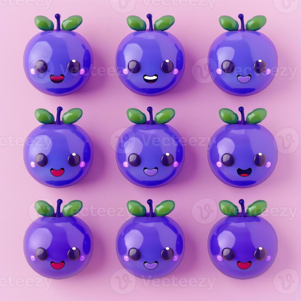 ai généré souriant violet prunes sans couture modèle Contexte photo