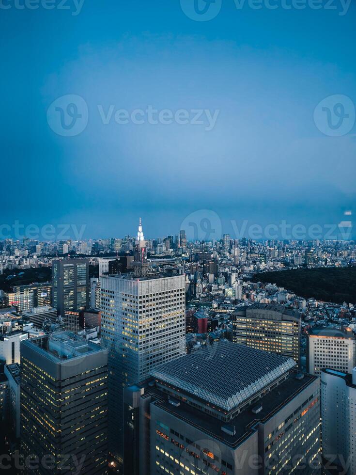 paysage urbain de tokyo à le à venir de soir photo