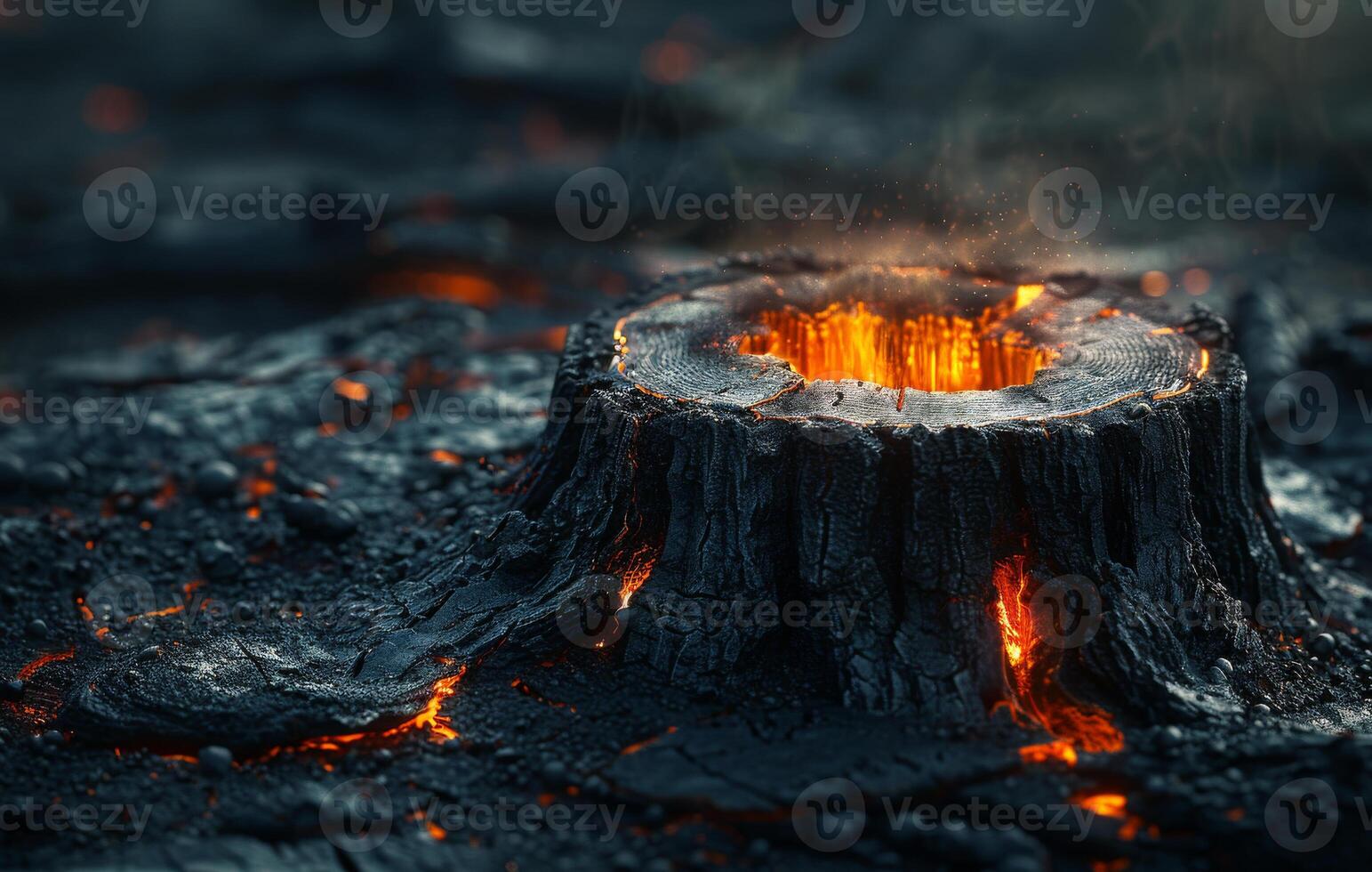 ai généré Feu flammes avec des étincelles sur noir Contexte photo