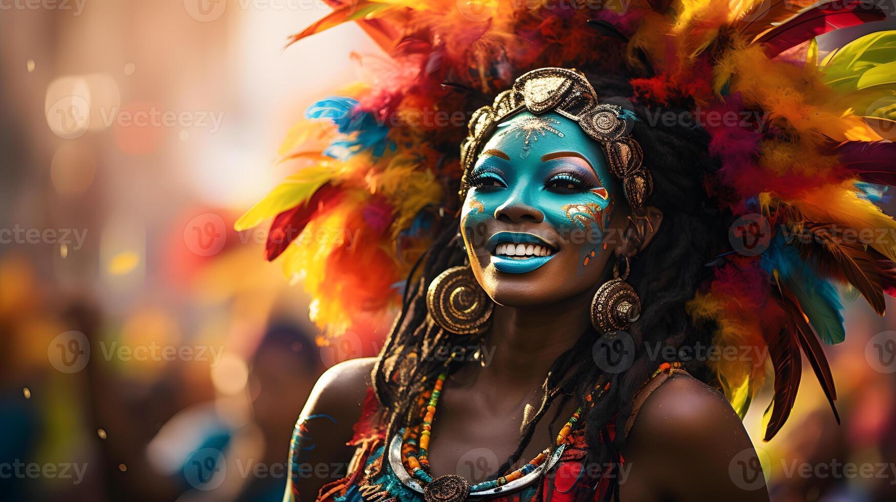 ai généré le de fête traditions de carnaval avec une parade et vibrant costumes photo