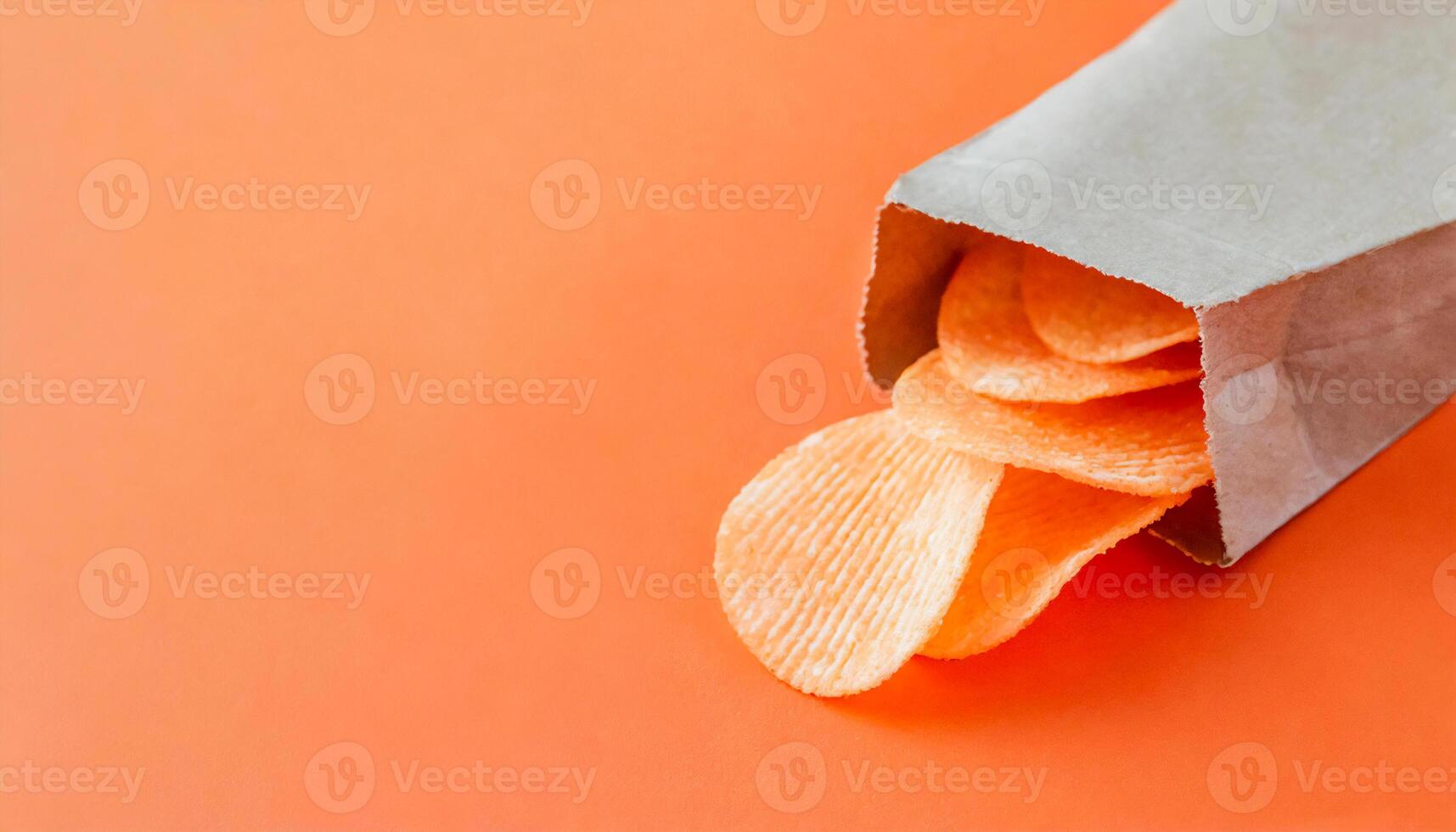ai généré Patate frites sur le Orange Contexte généré image photo