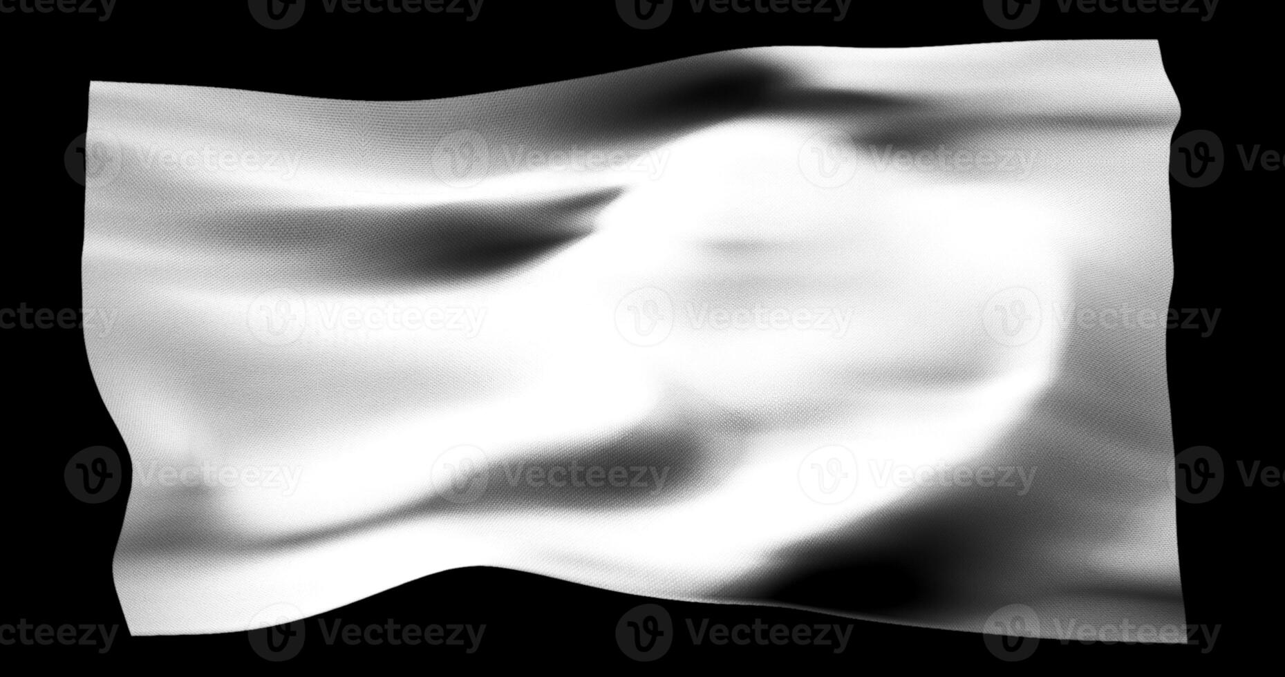blanc drapeau isolé réaliste agitant. coton en tissu texture photo