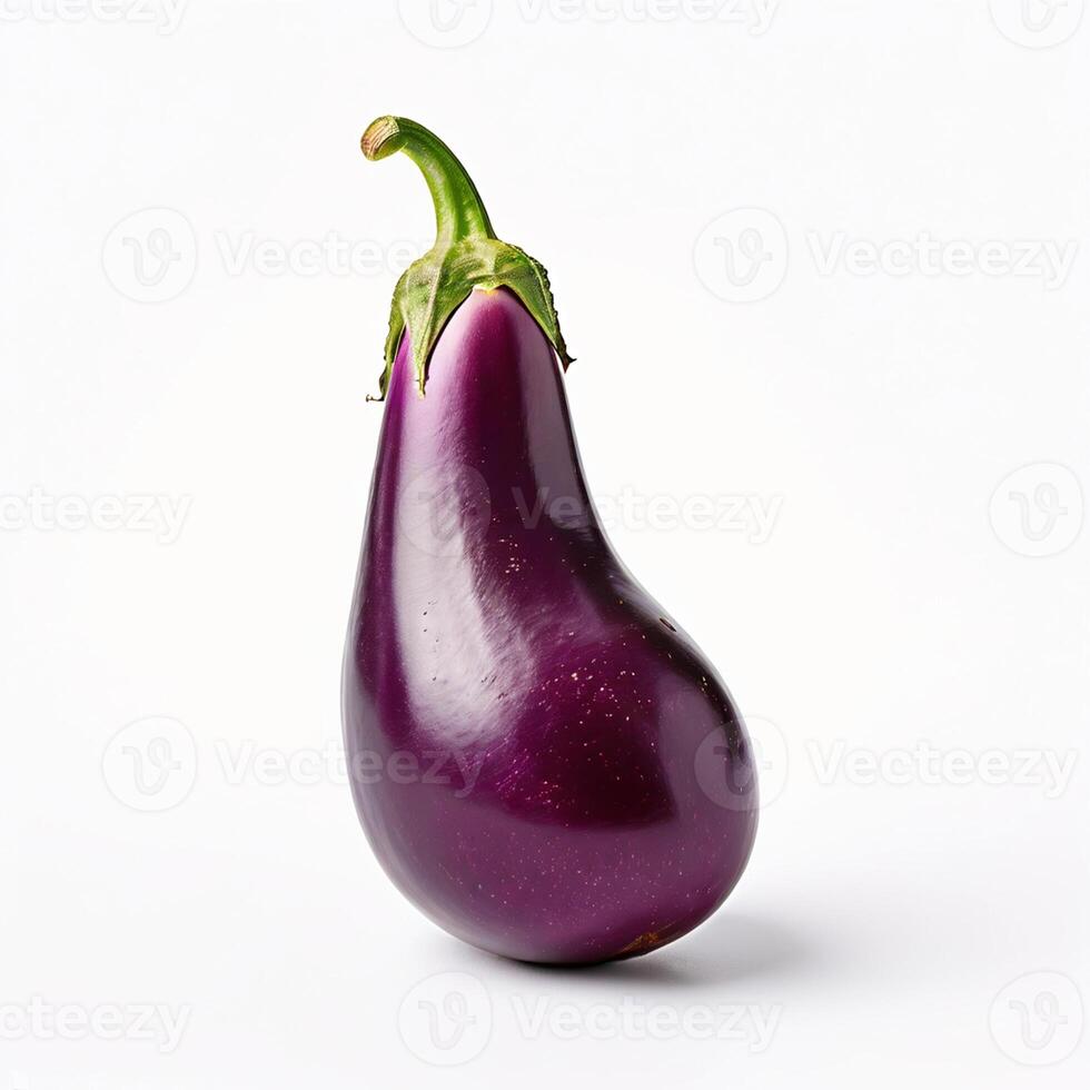 ai généré aubergine ou aubergine isolé sur une blanc Contexte photo