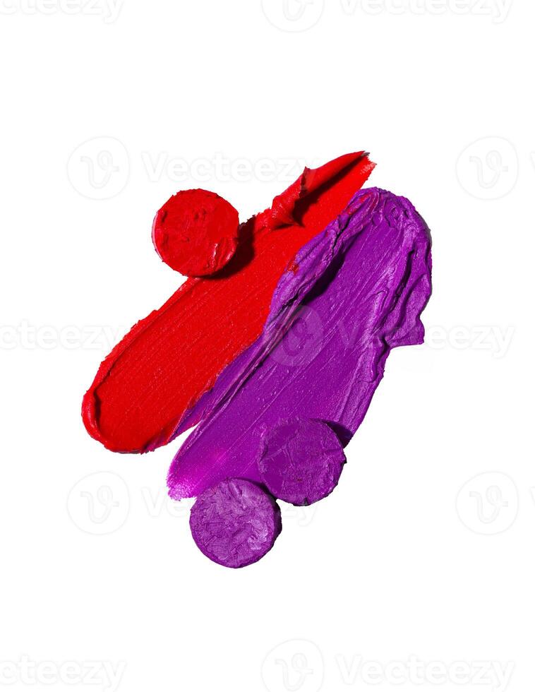 divers rouge à lèvres échantillon accident vasculaire cérébral isolé sur blanc photo