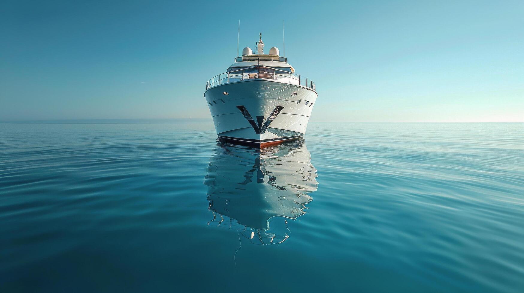 ai généré grand bateau flottant sur corps de l'eau photo