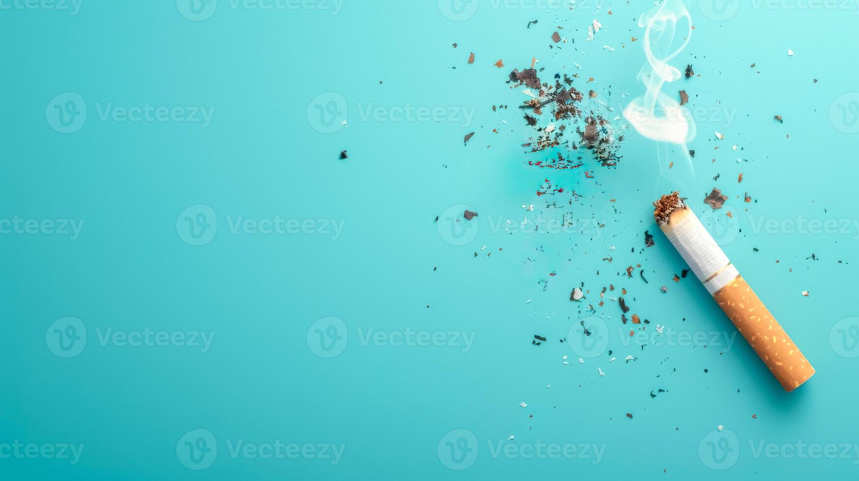 ai généré en quittant fumeur concept avec écrasé cigarette photo