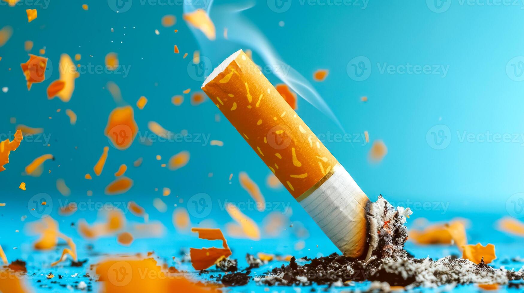 ai généré cigarette bout éteint avec cendres et braise photo