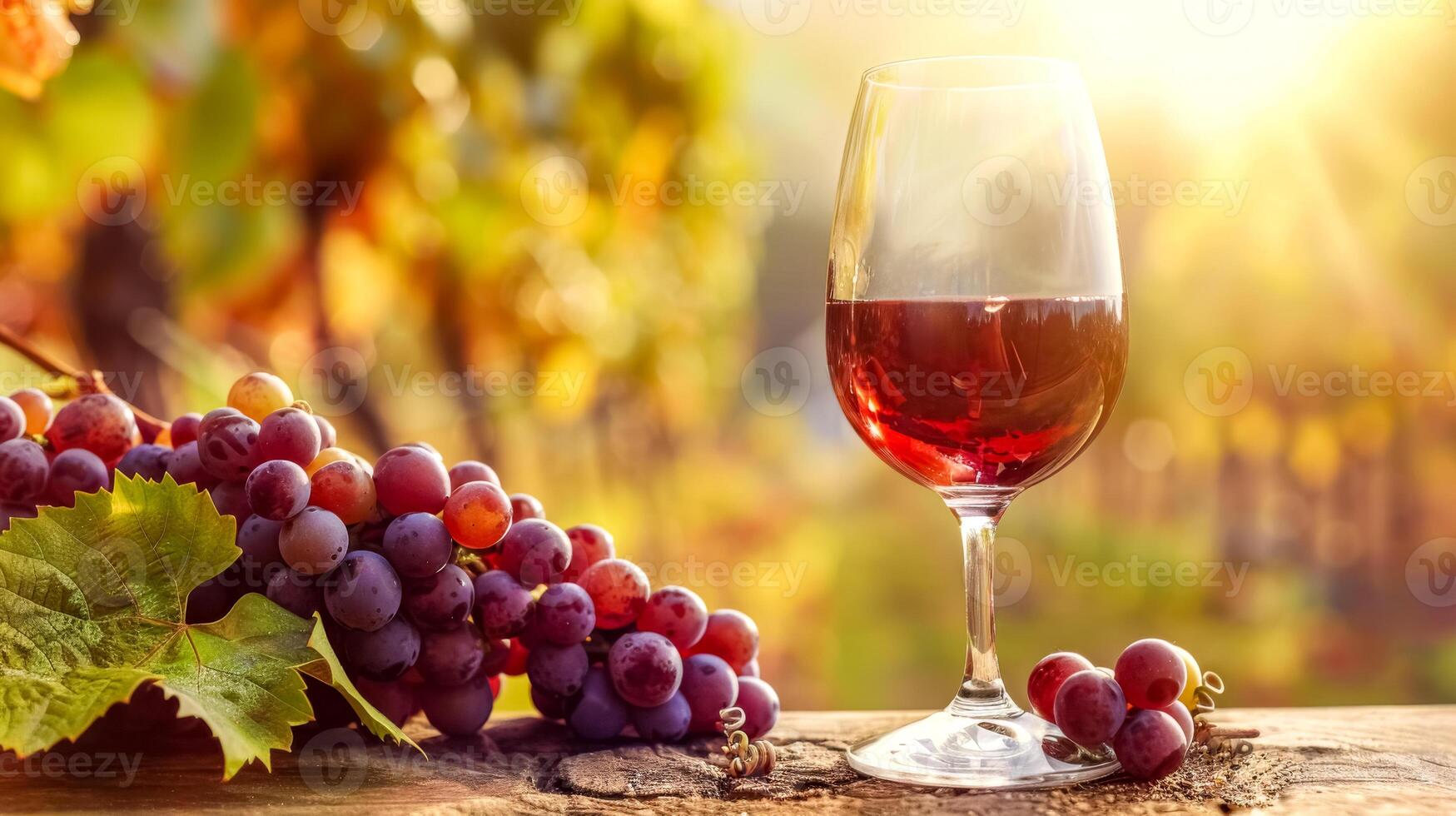 ai généré le coucher du soleil du vin dégustation dans vignoble photo