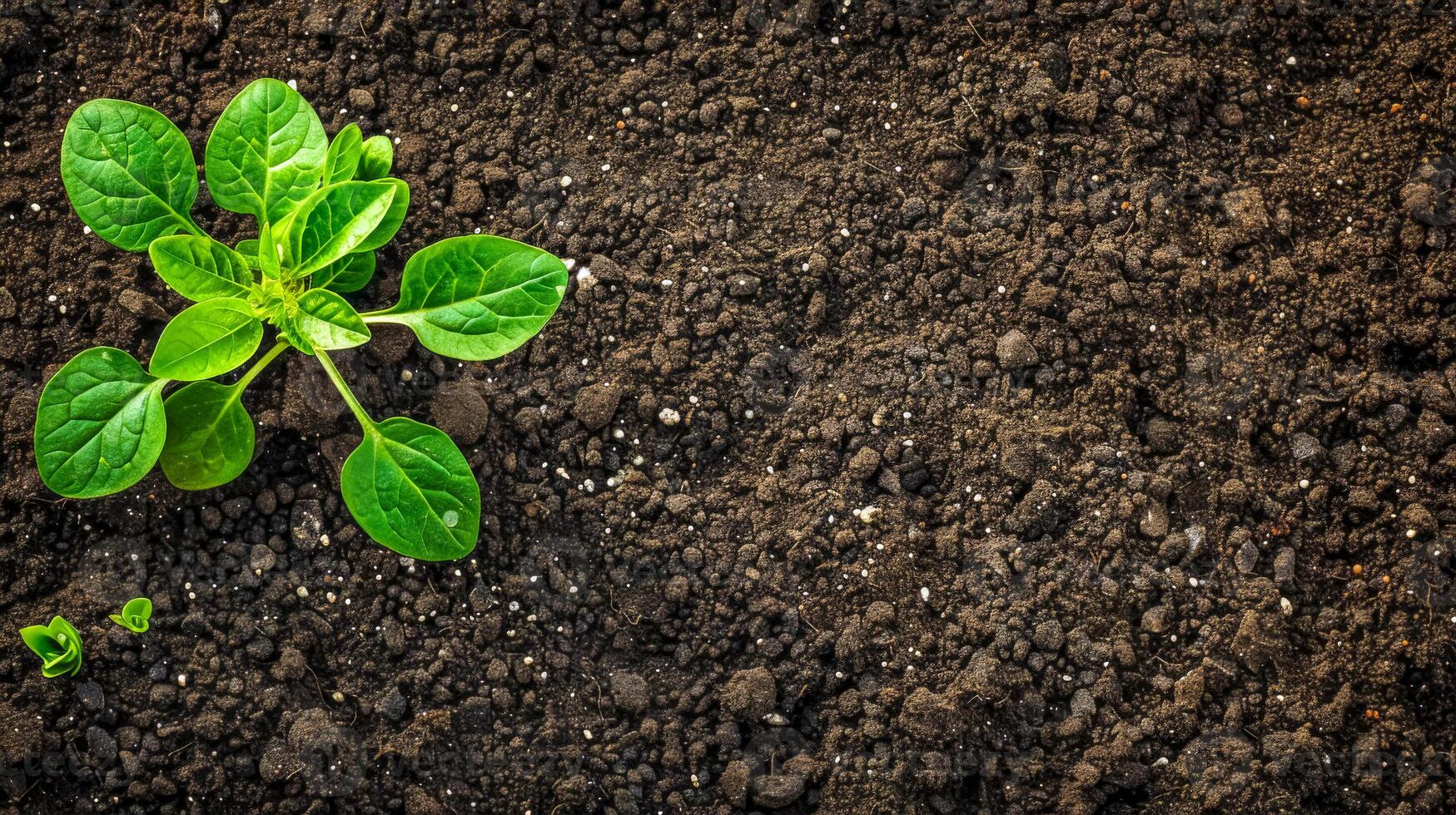 ai généré Frais jeune arbre croissance dans riches sol photo