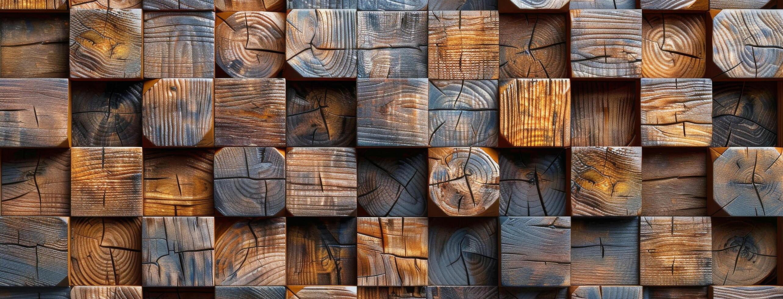 ai généré diverse en bois mur composition photo