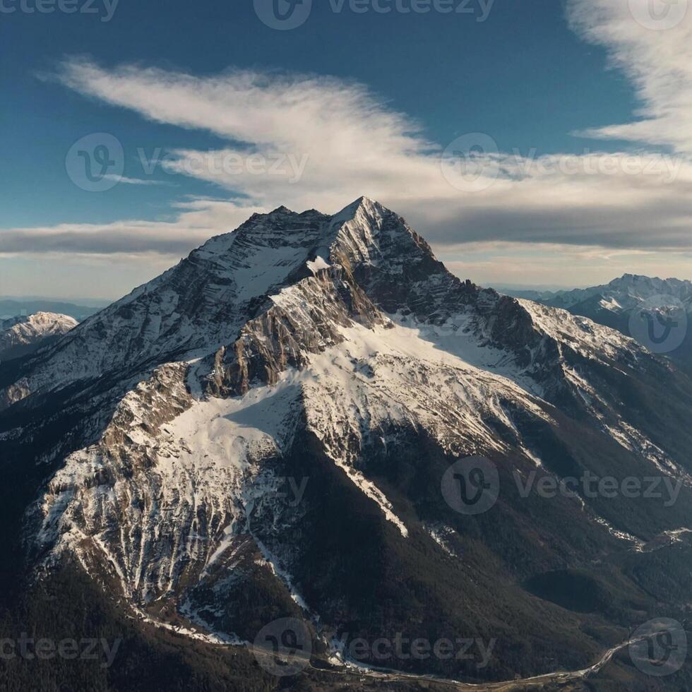 ai généré magnifique Montagne vue photo