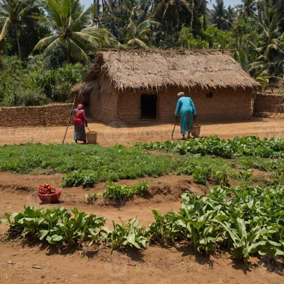 ai généré magnifique village agriculture photo