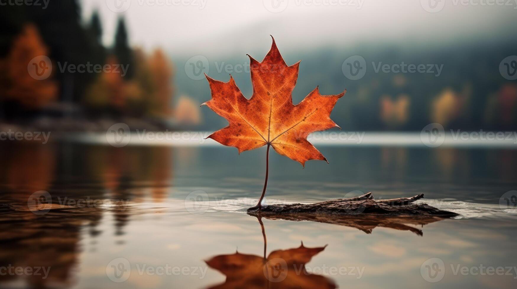 ai généré un vif l'automne coloré érable feuille dans rouge et Jaune couleurs. feuille Couleur sec parc proche illustration forêt l'automne, Naturel saison, Extérieur jardin feuille Couleur sec parc proche photo