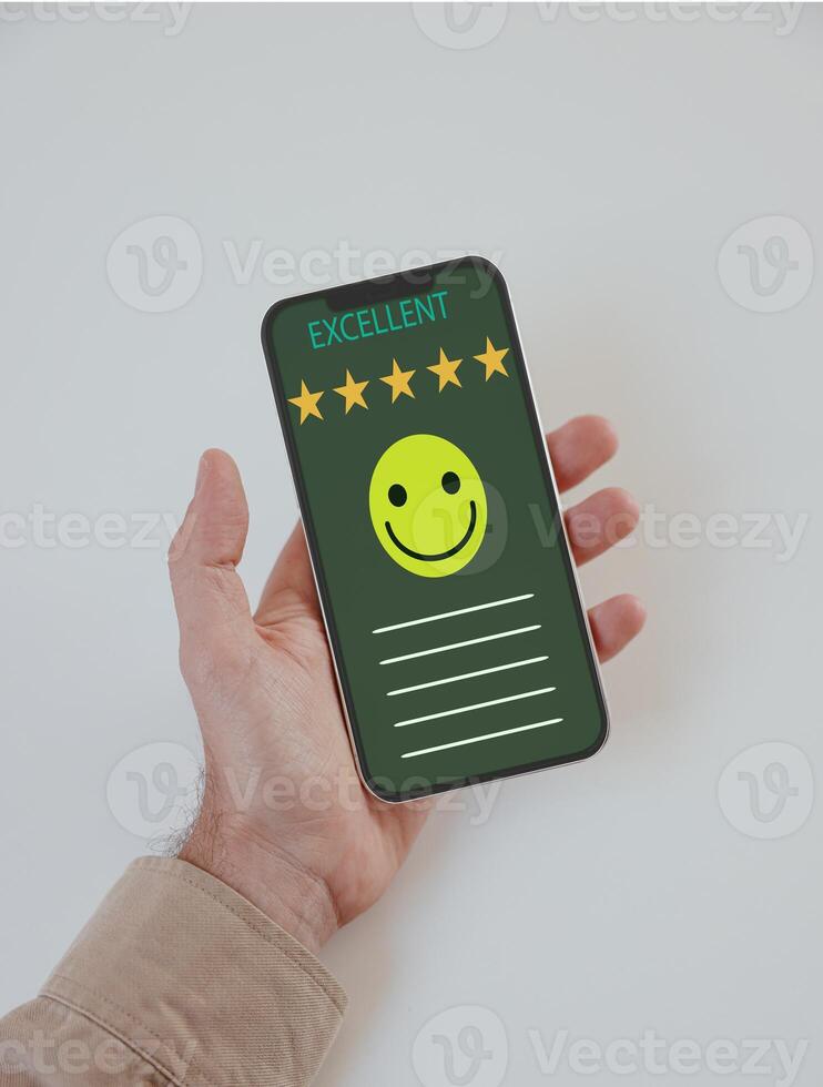 client prestations de service meilleur excellent affaires évaluation expérience. la satisfaction enquête concept. 5 étoile satisfaction. photo