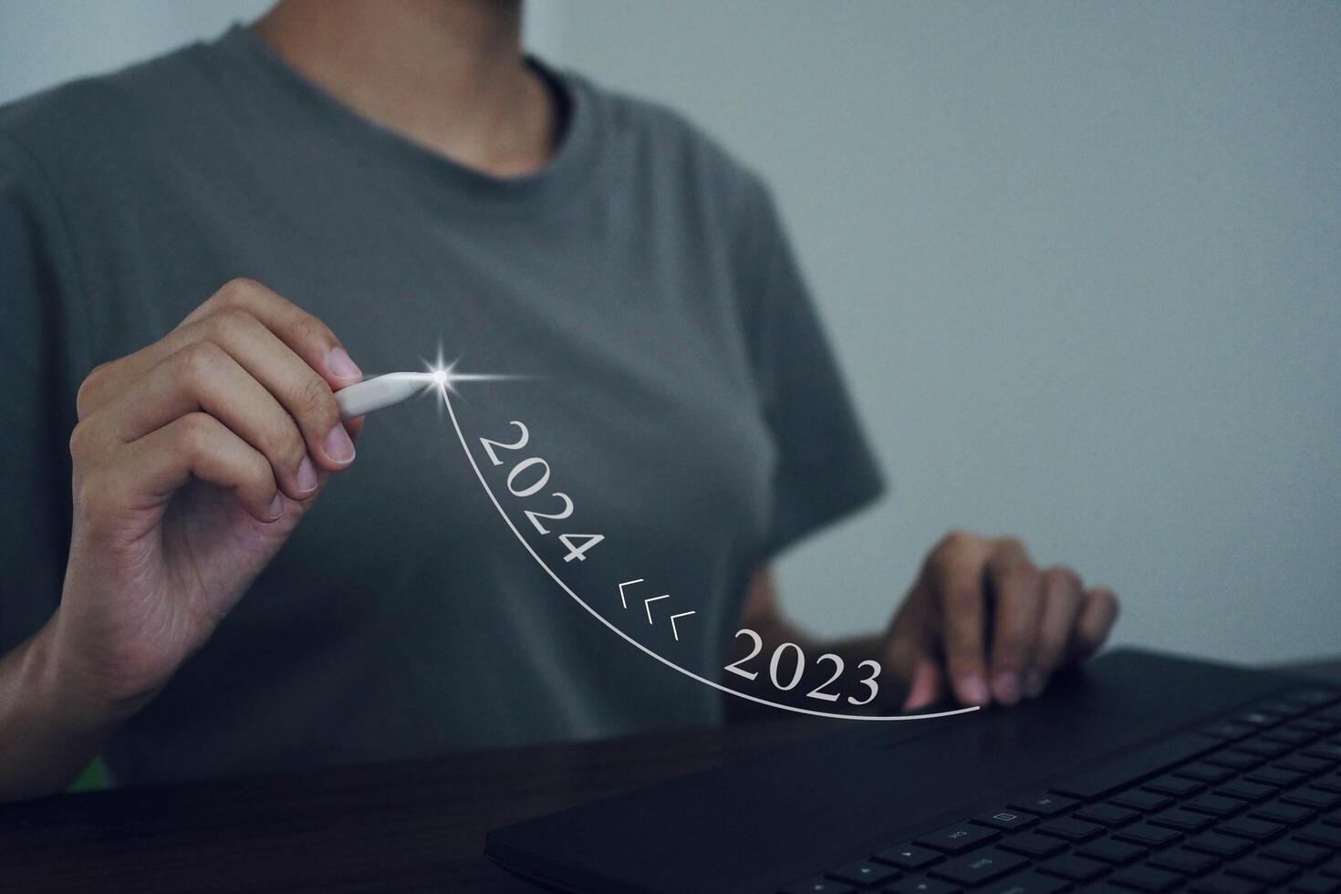 départ une Nouveau entreprise, buts, action des plans, buts pour réussi croissance. marché les tendances 2023-2024, annuel affaires développement planifier. photo