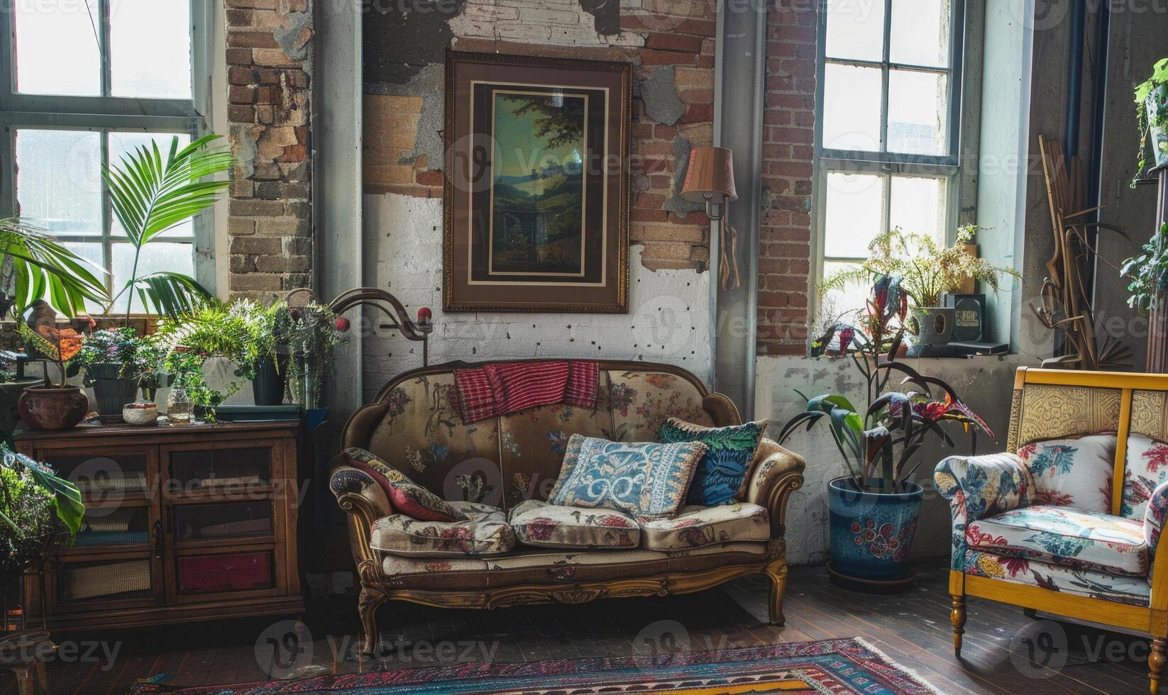 ai généré antique cabinet dans une rustique style dans le intérieur de un vieux maison photo