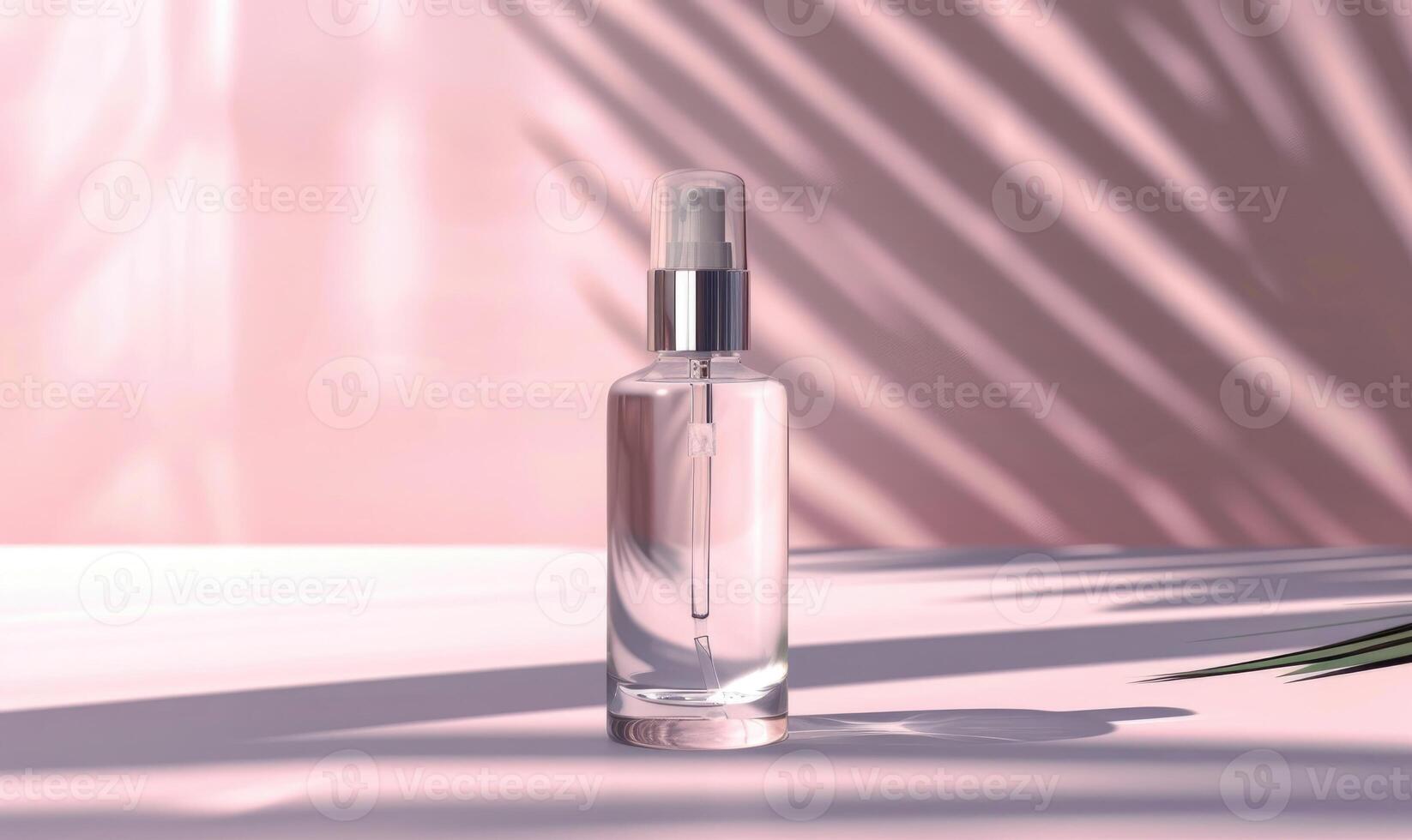 ai généré givré verre bouteille maquette mettant en valeur une luxueux hydratant faciale sérum avec une lisse moderne conception photo