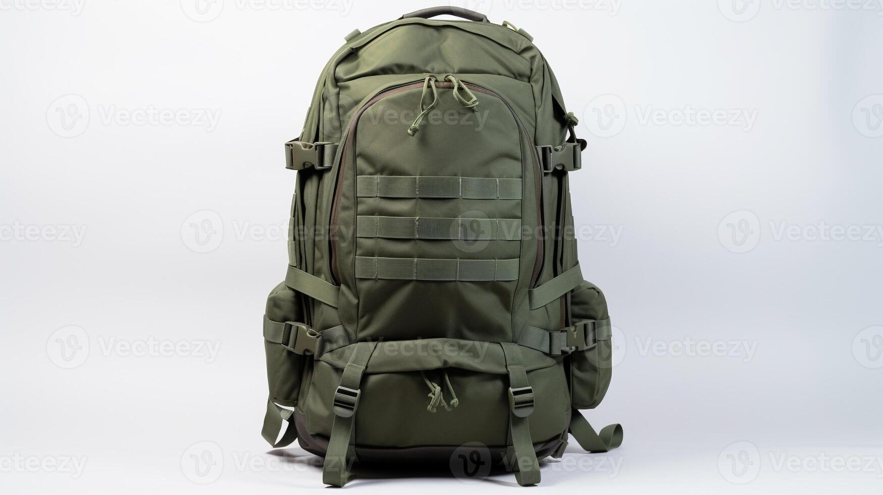 ai généré ranger vert tactique sac à dos sac isolé sur blanc Contexte avec copie espace pour publicité. ai généré photo