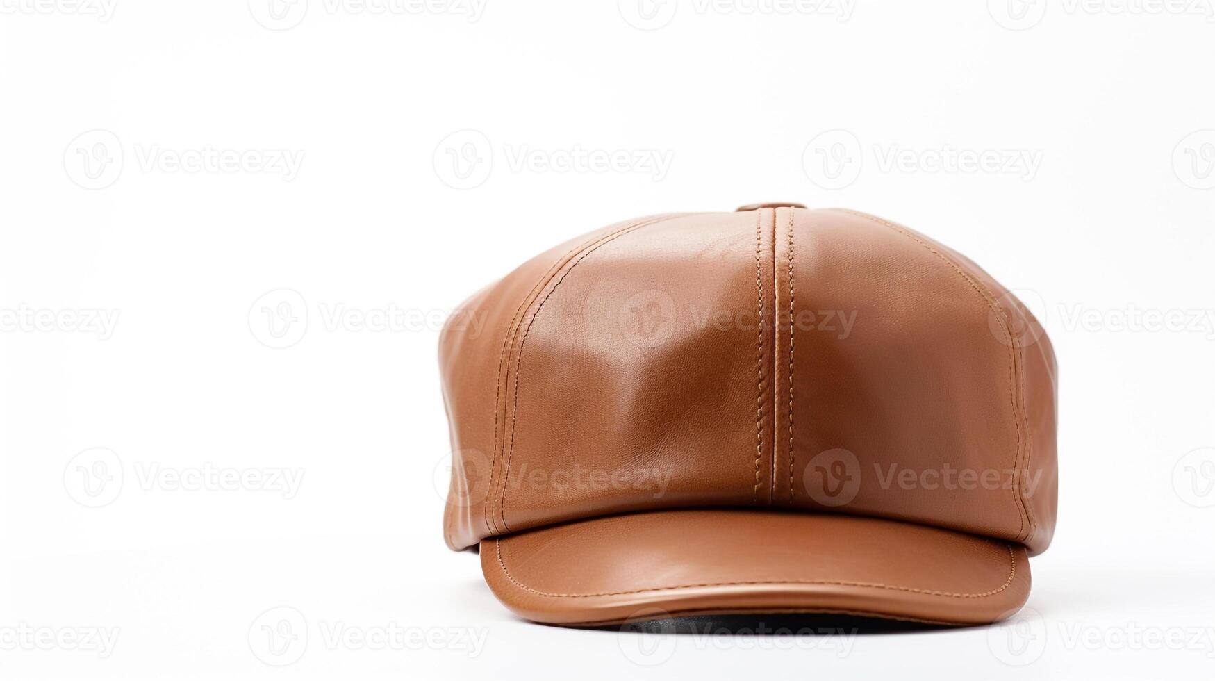 ai généré photo de bronzer vendeur de journaux casquette isolé sur blanc Contexte. ai généré