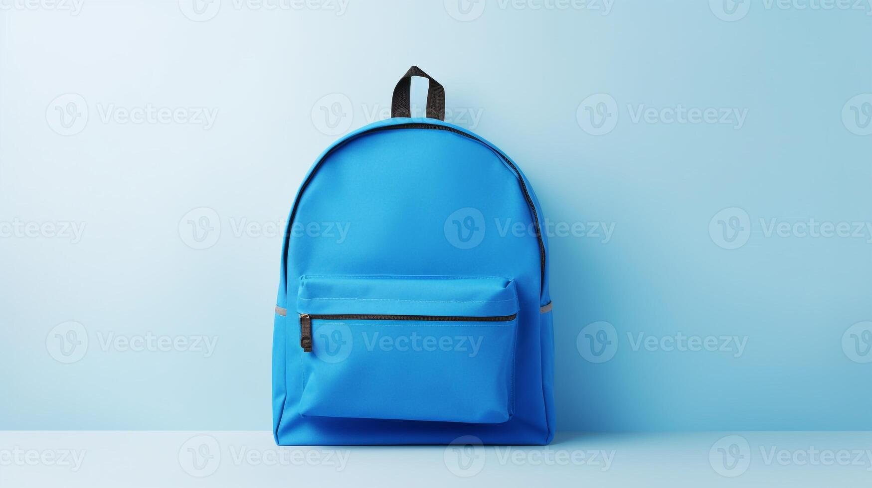 ai généré bleu école sac à dos sac isolé sur blanc Contexte avec copie espace pour publicité. ai généré photo