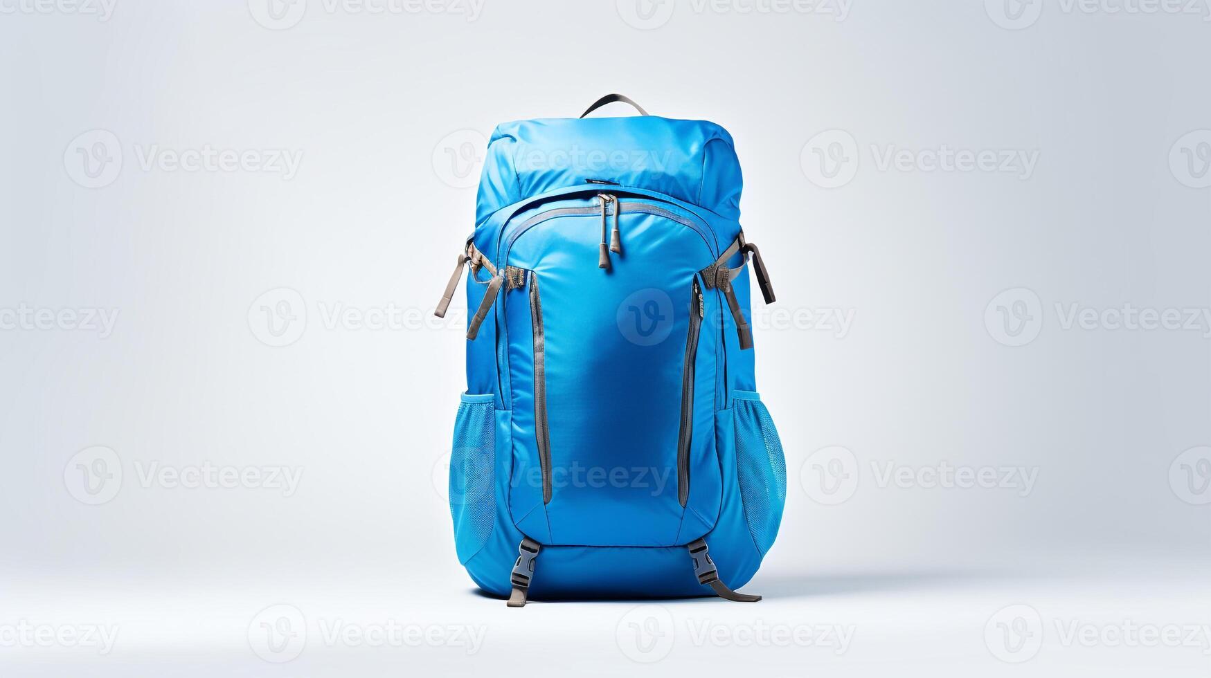 ai généré bleu sac à dos sac isolé sur blanc Contexte avec copie espace pour publicité. ai généré photo