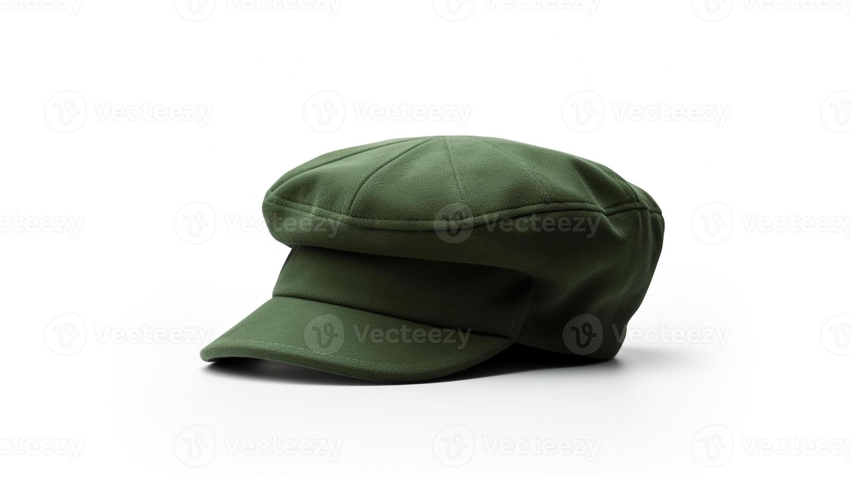 ai généré photo de vert vendeur de journaux casquette isolé sur blanc Contexte. ai généré