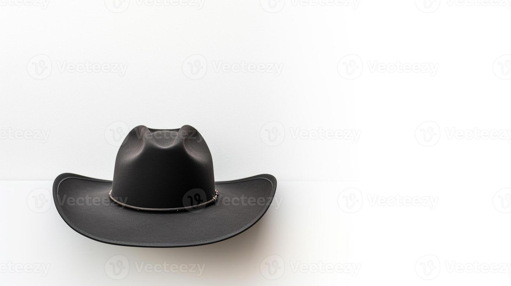ai généré photo de noir cow-boy chapeau isolé sur blanc Contexte. ai généré