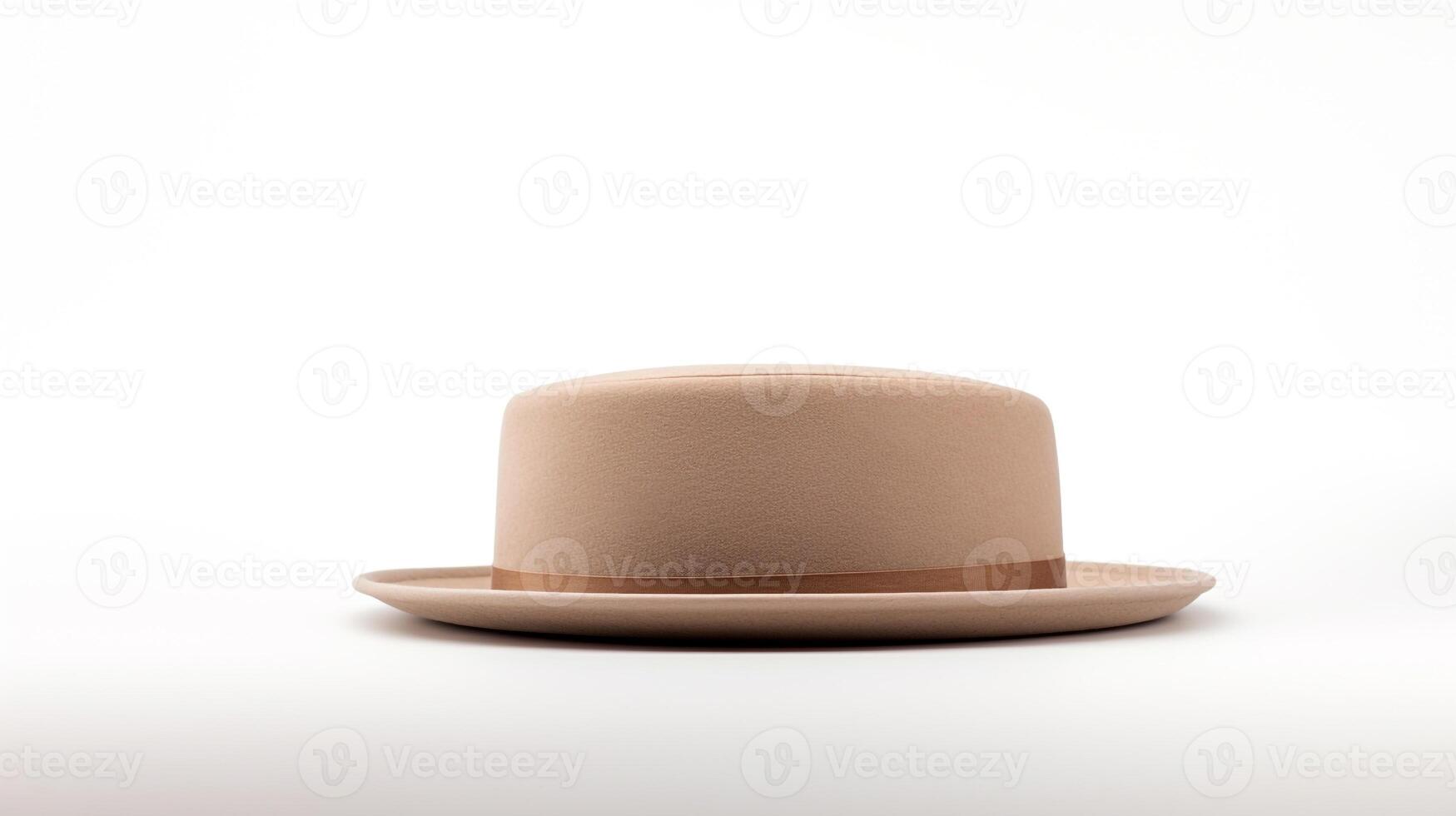 ai généré photo de beige porc tarte chapeau isolé sur blanc Contexte. ai généré