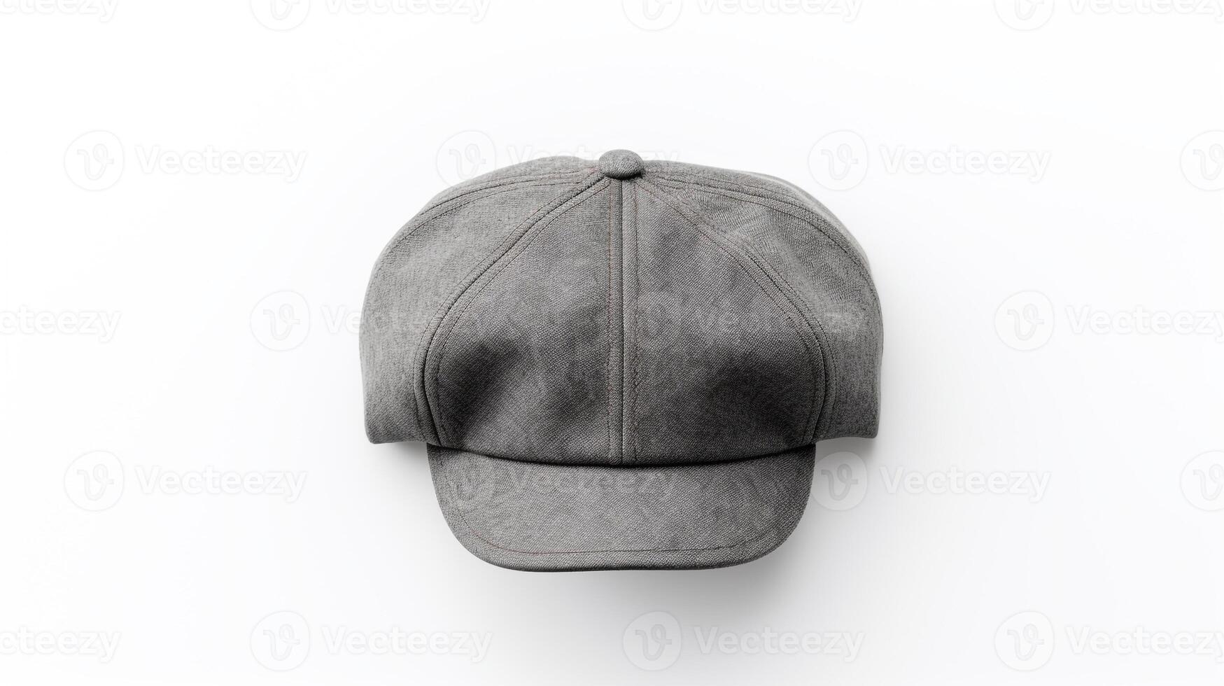 ai généré photo de gris vendeur de journaux casquette isolé sur blanc Contexte. ai généré