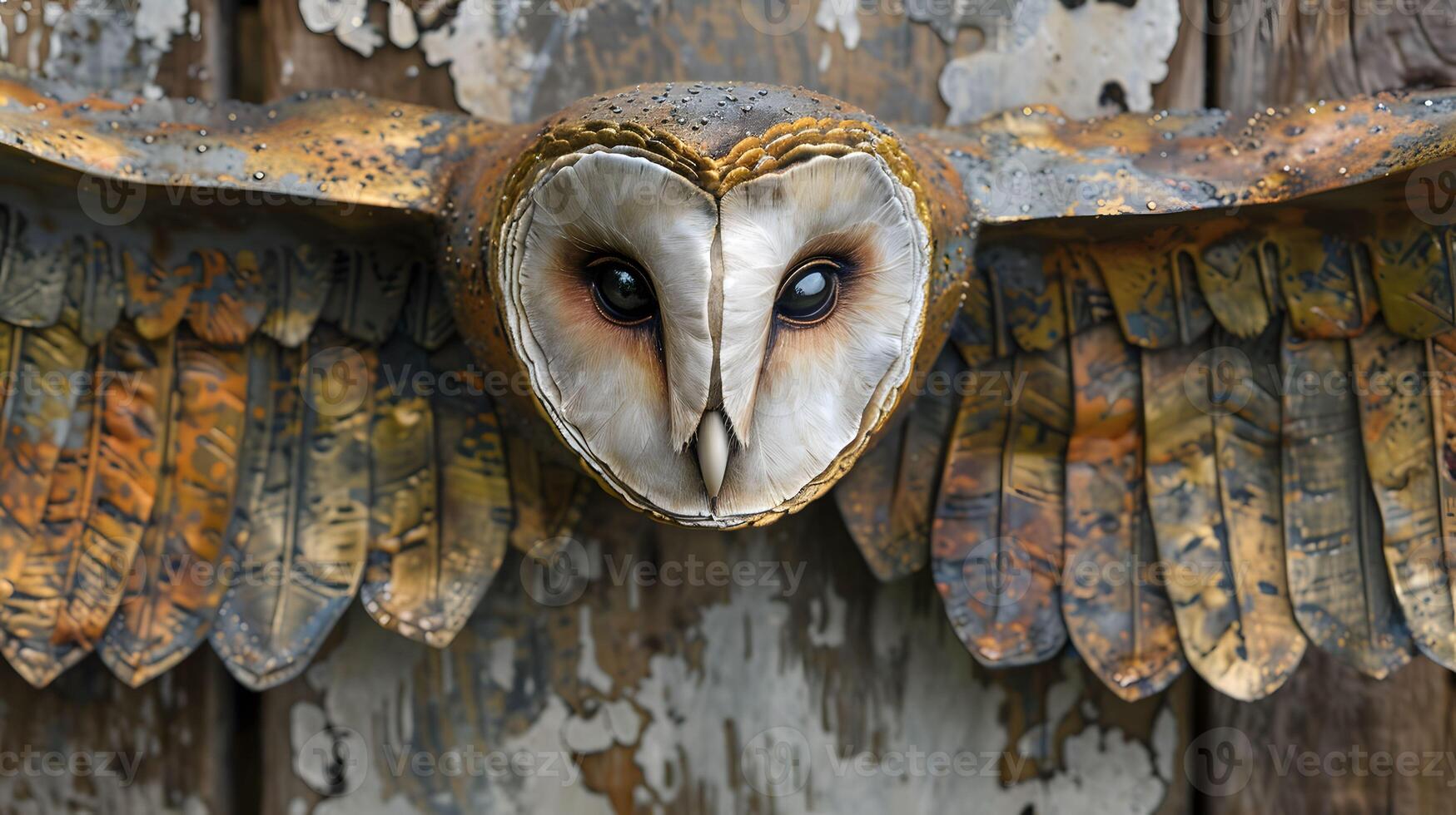 ai généré rustique Grange hibou, nuits silencieux Gardien, sagesse dans vol photo