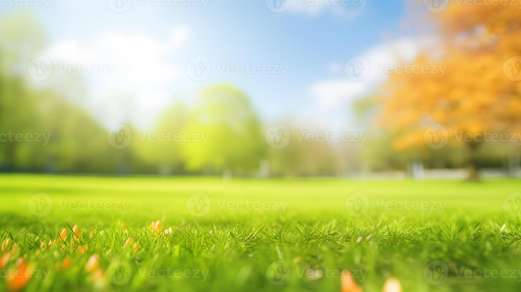 ai généré magnifique flou Contexte image de printemps la nature photo