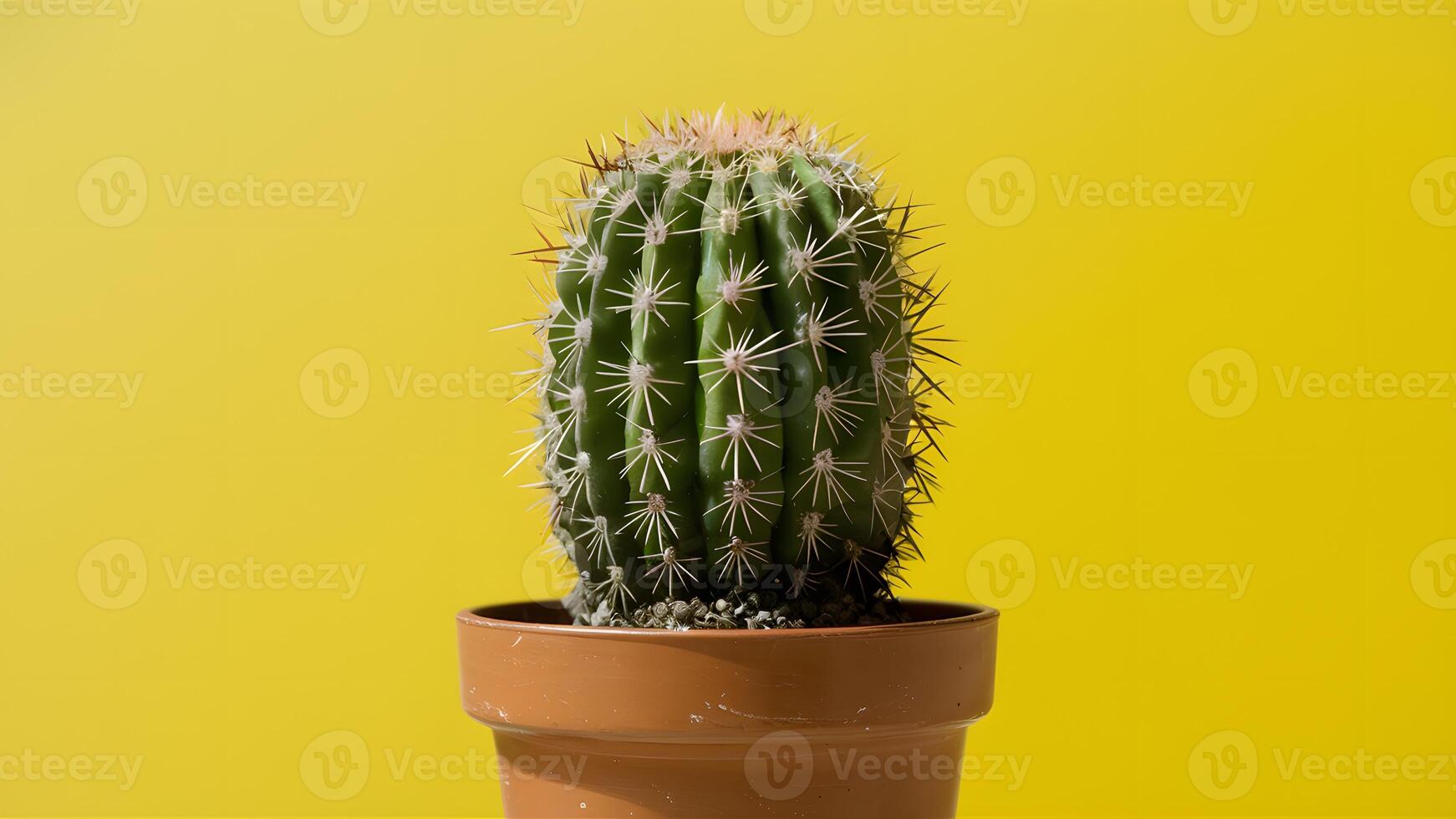 ai généré mis en pot cactus isolé sur une nettoyer blanc Contexte photo