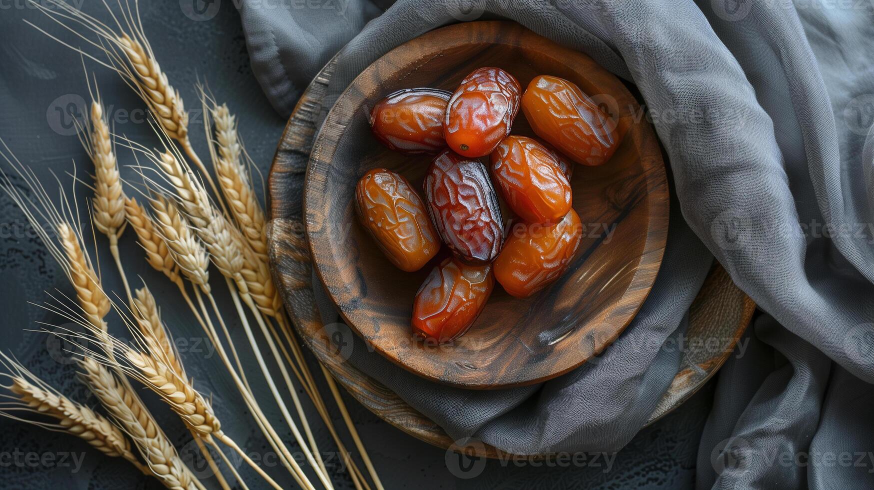 ai généré photo de Rendez-vous sur une en bois assiette