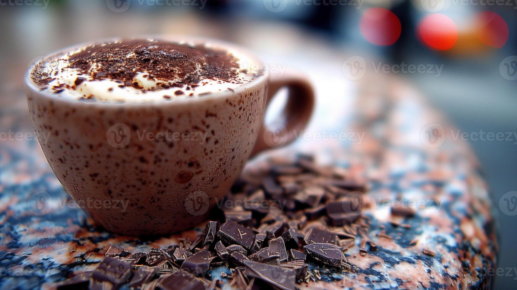 ai généré cappuccino sur brillant marbre photo