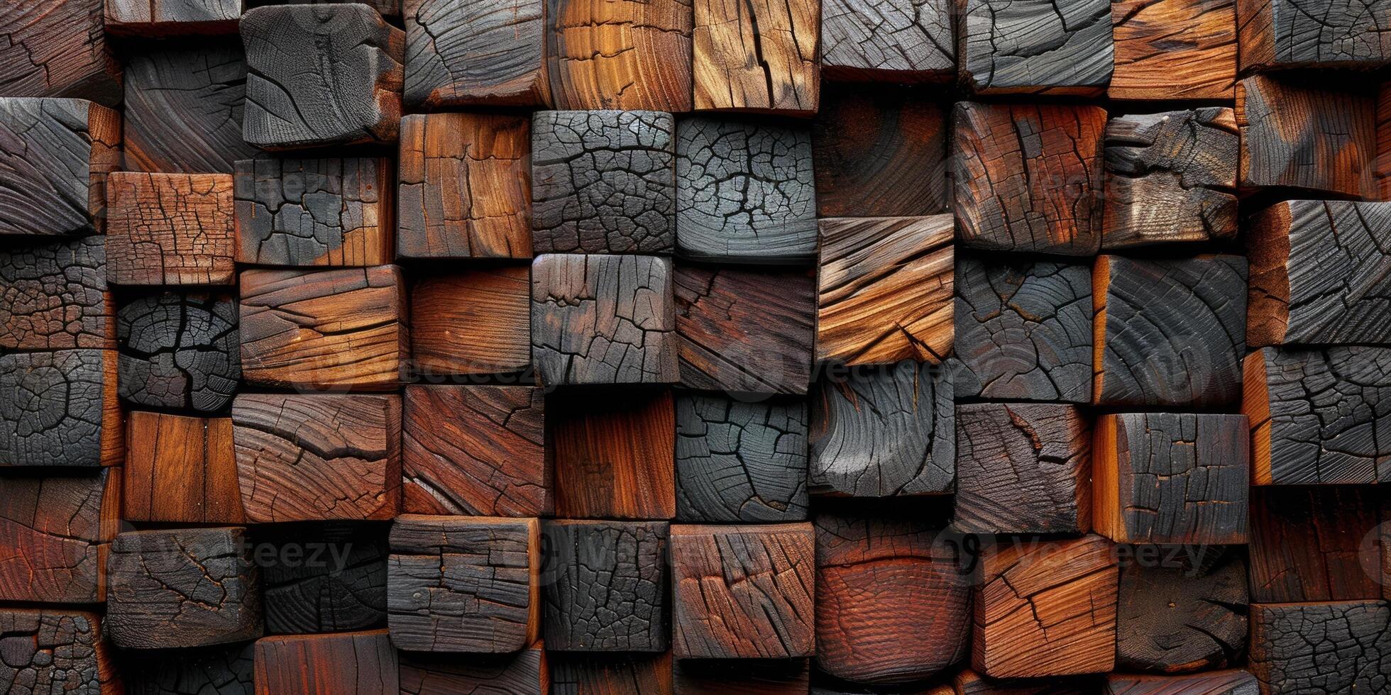 ai généré artistique arrangement de en bois blocs exposant Naturel textures photo