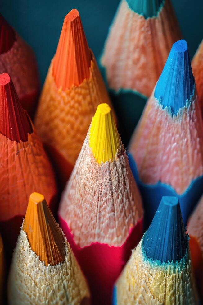 ai généré coloré des crayons Contexte photo