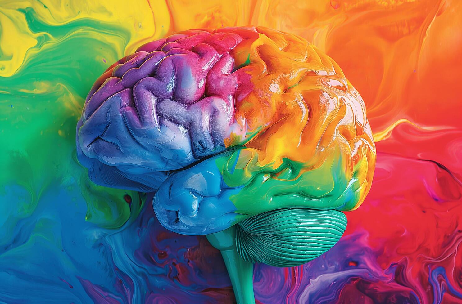 ai généré coloré cerveau lgbtq représentation photo