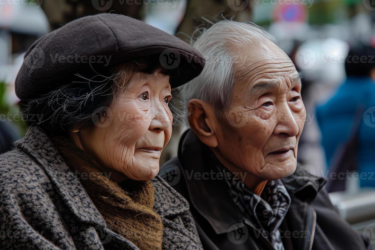 ai généré aimant vieilli femme et homme couple. produire ai photo