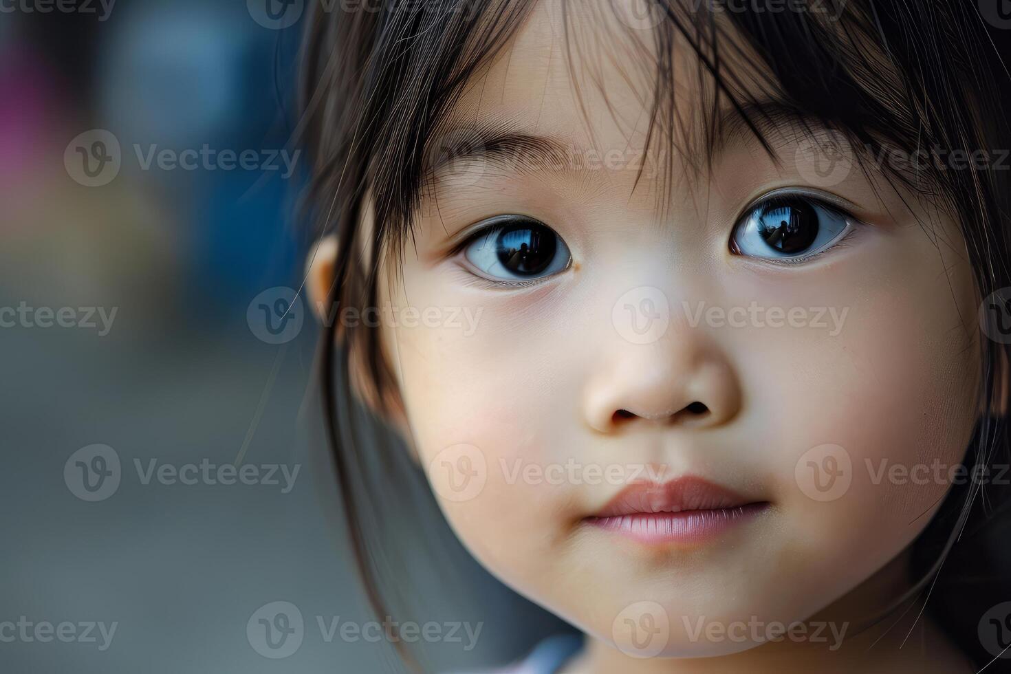 ai généré joyeux content asiatique mignonne enfant. produire ai photo