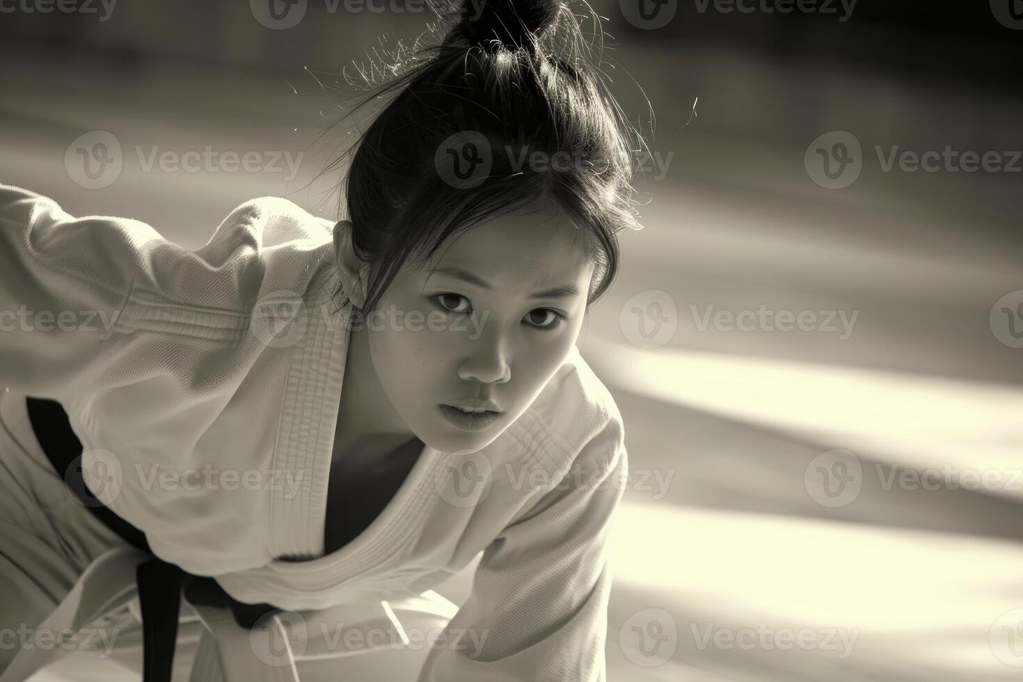 ai généré asiatique femme judo. produire ai photo