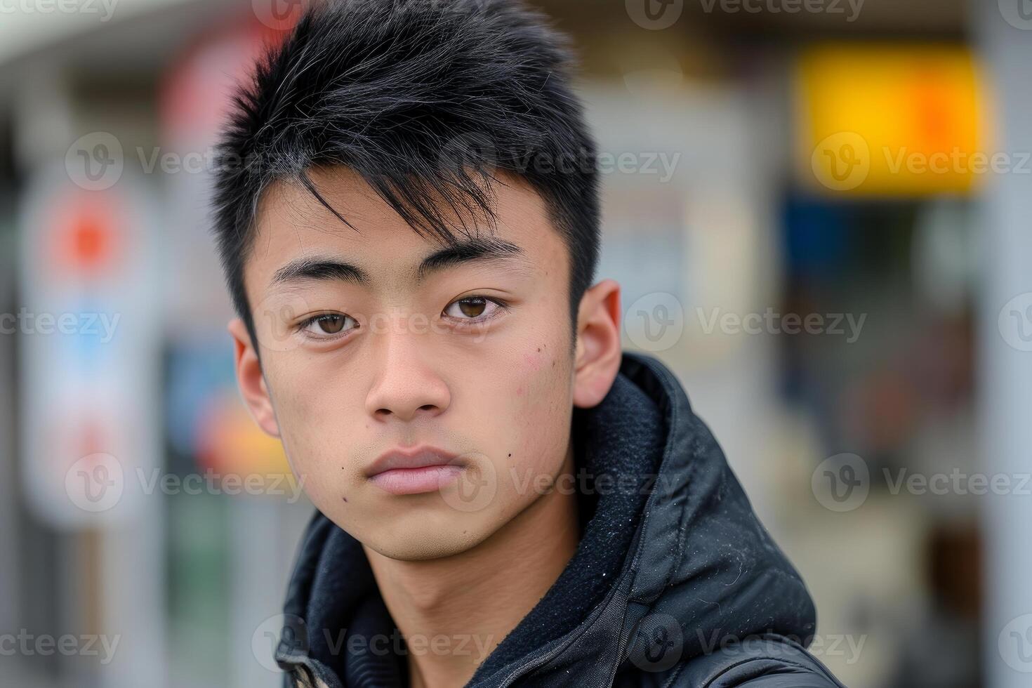 ai généré asiatique Jeune homme portrait. produire ai photo